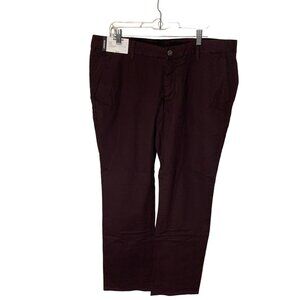 Murano Mens Pants 40x34 Deep Wine Button Closure Mid-Rise Cotton